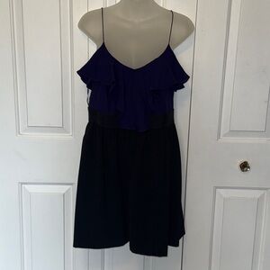 Ali Ro Sz 8 purple black sleeveless dress with ruffles NWT B928